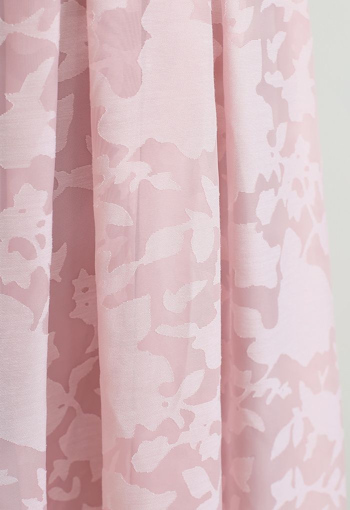 Flower Shadow Organza Pleated Skirt in Pink - Retro, Indie and Unique ...