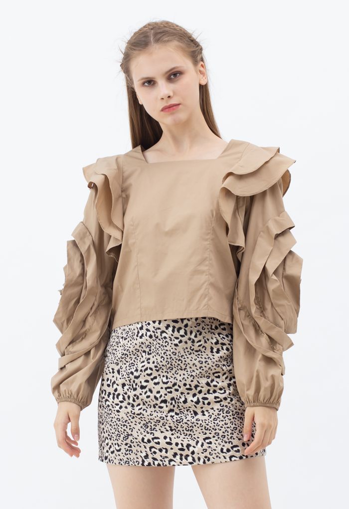 Leopard Print Bud Mini Skirt