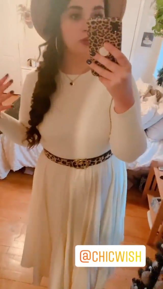 Knit Spliced Long Sleeves Maxi Dress in Cream