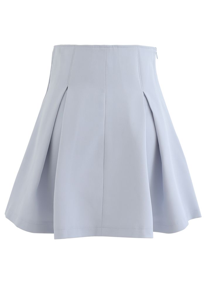 High Waist Corset Pleated Mini Skirt in Baby Blue - Retro, Indie and ...