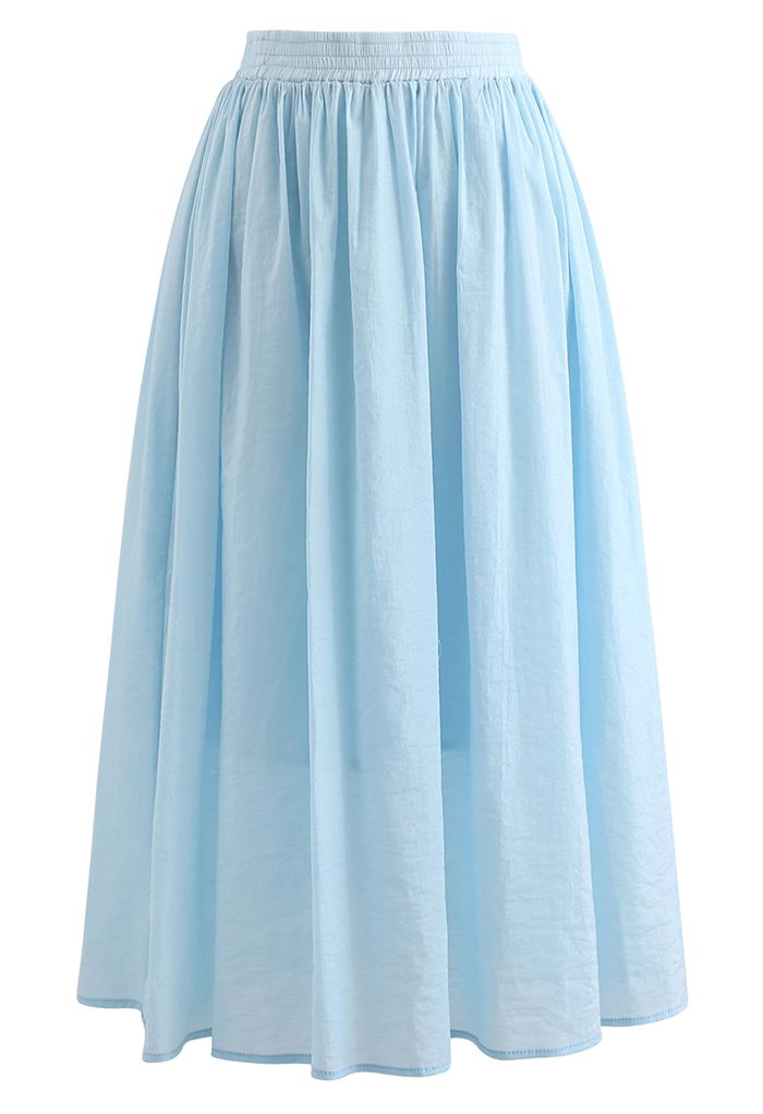 Pastel Color Cami Crop Top and Midi Skirt Set in Blue - Retro, Indie ...