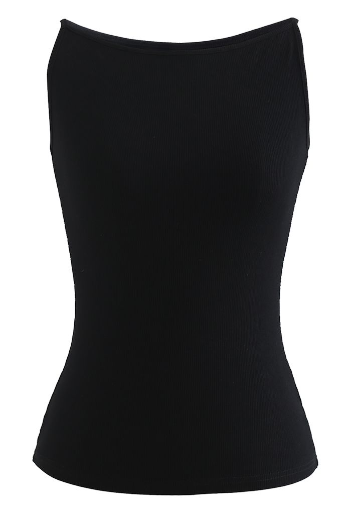 Halter Neck Fitted Knit Tank Top