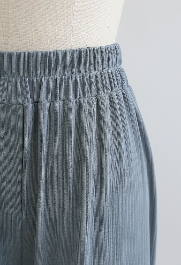 Cozy Straight Leg Knit Pants in Dusty Blue - Retro, Indie and Unique ...