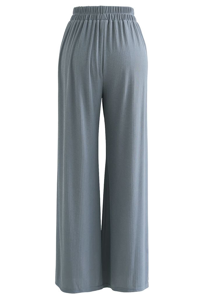 Cozy Straight Leg Knit Pants in Dusty Blue - Retro, Indie and Unique ...