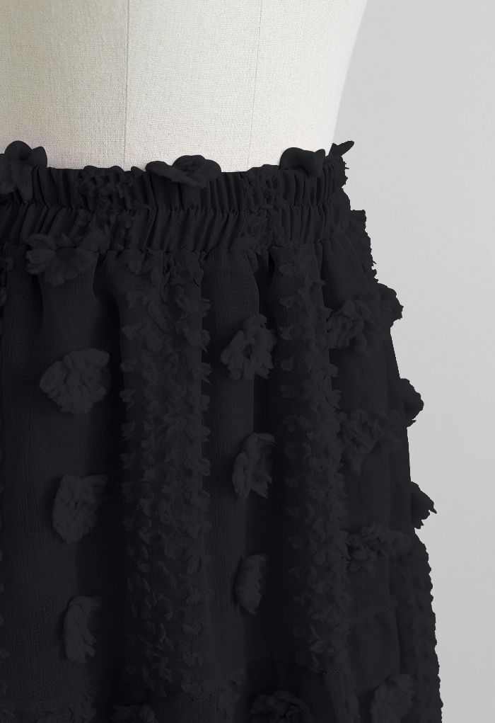 Cotton Flower Frill Hem Mesh Skirt in Black - Retro, Indie and Unique ...
