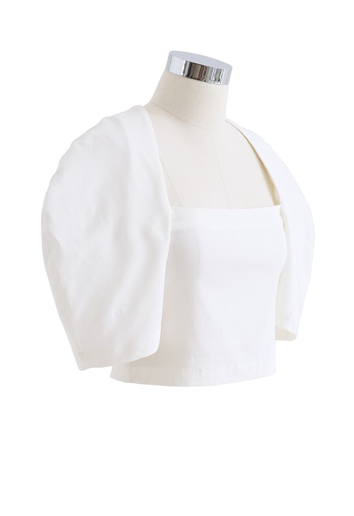 Square Neck Short Sleeve Crop Top