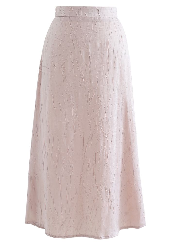Full of Pleat Short Sleeve Top and Flare Skirt Set in Light Pink ...