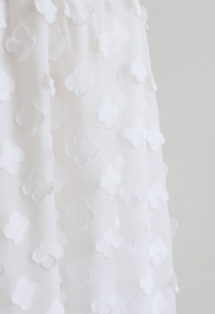 Applique Floret Mesh Cami Dress in White - Retro, Indie and Unique Fashion