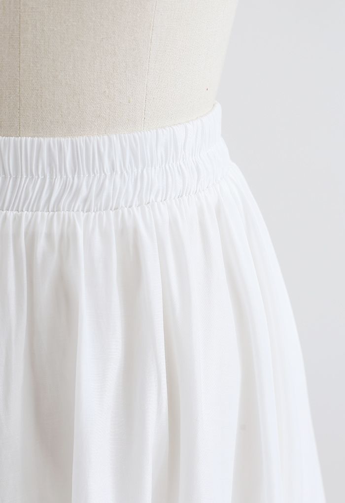 Ruffle Hem Mini Skirt in White - Retro, Indie and Unique Fashion
