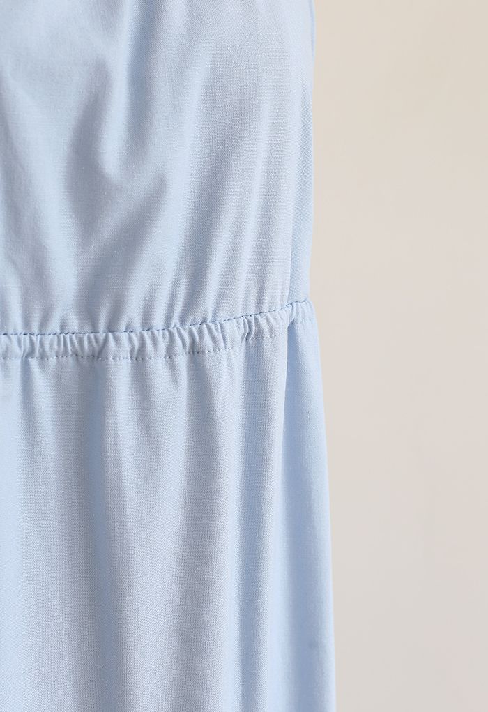 Open Back Panelled Cotton Maxi Dress