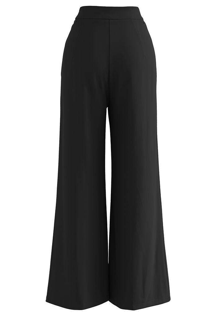 Zipper Side High Waist Flare Leg Pants in Black - Retro, Indie and ...