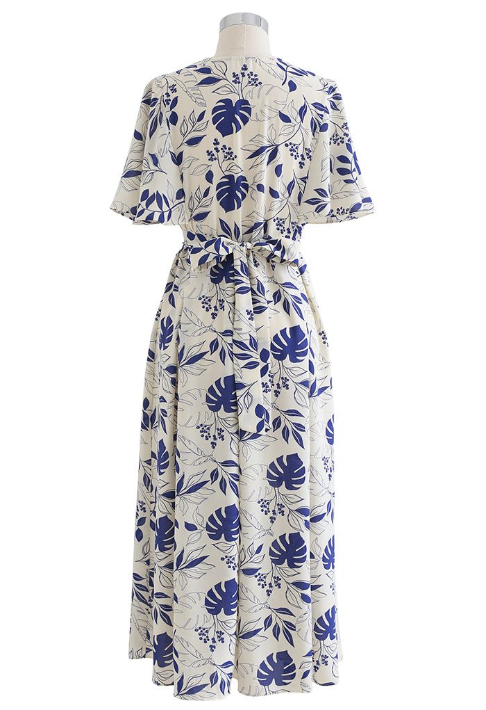 Botanical Garden Wrap Tied Midi Dress in Ivory - Retro, Indie and ...