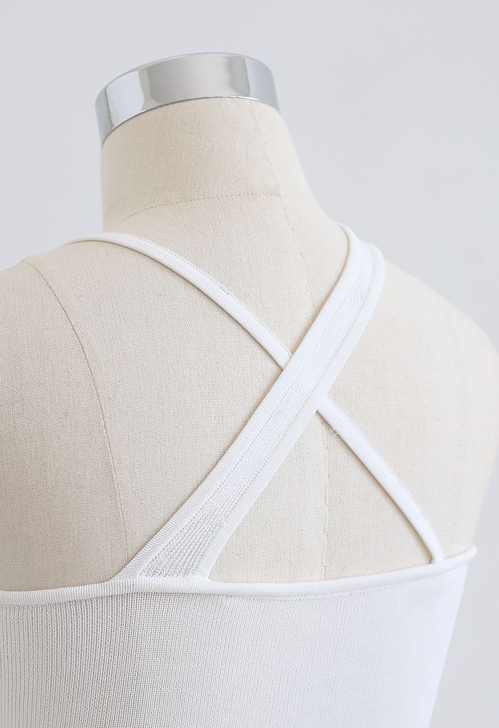 Strappy Knit Bra Top in White - Retro, Indie and Unique Fashion