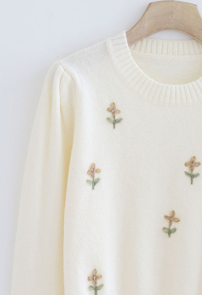 Stitch Floret Soft Knit Sweater - Retro, Indie and Unique Fashion