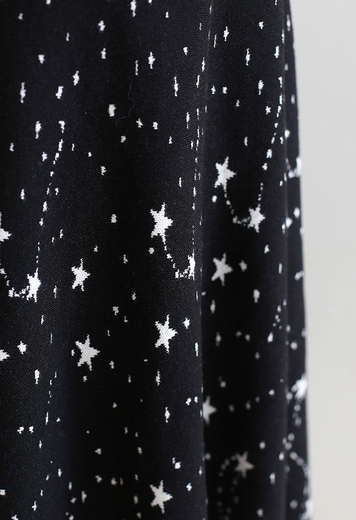 Starry Sky A-Line Knit Midi Skirt in Black - Retro, Indie and Unique ...