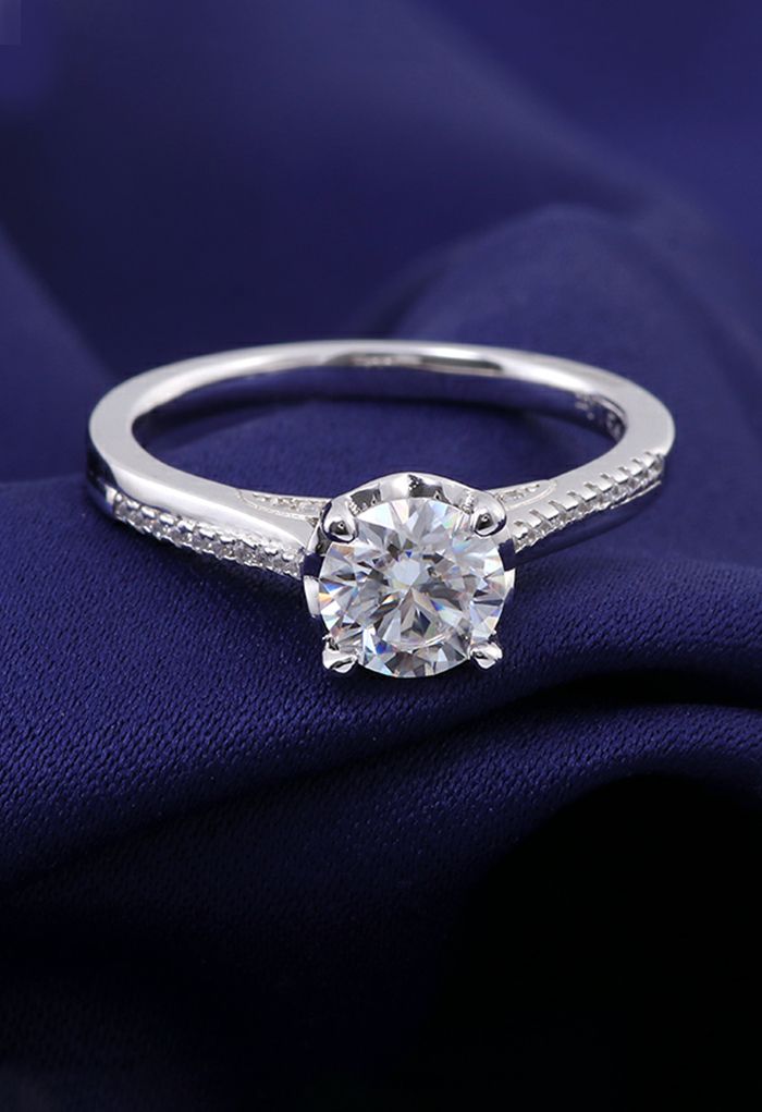 Diamond Trim Moissanite Diamond Ring - Retro, Indie and Unique Fashion