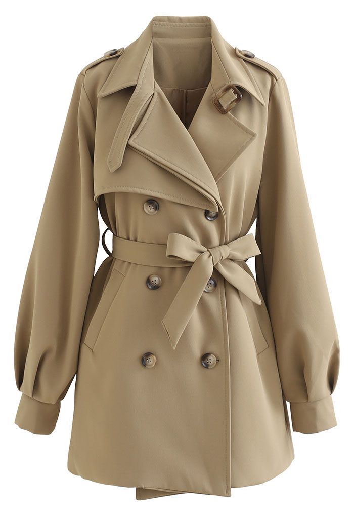 Original Double-Breasted Belted Coat in Khaki