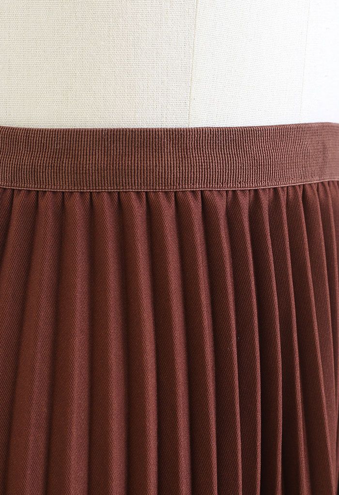 Asymmetric Hem Flap Front Pleated Skirt in Burgundy - Retro, Indie and ...
