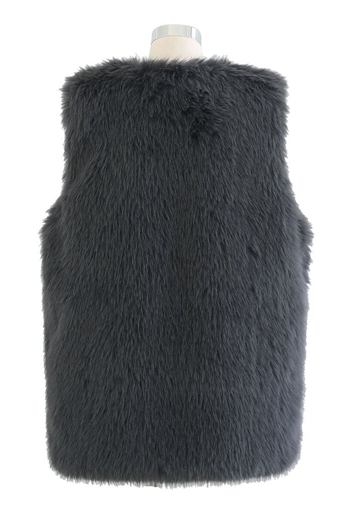 Shaggy Faux Fur Open Front Vest