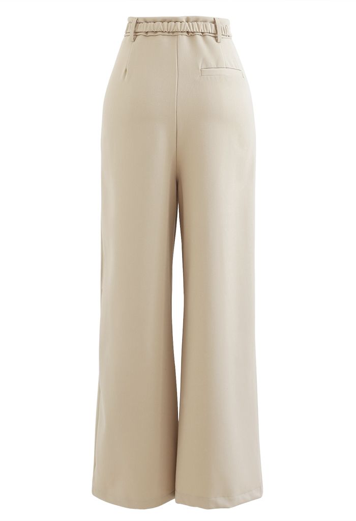 Horsebit Belted Straight Leg Pants in Camel - Retro, Indie and Unique ...