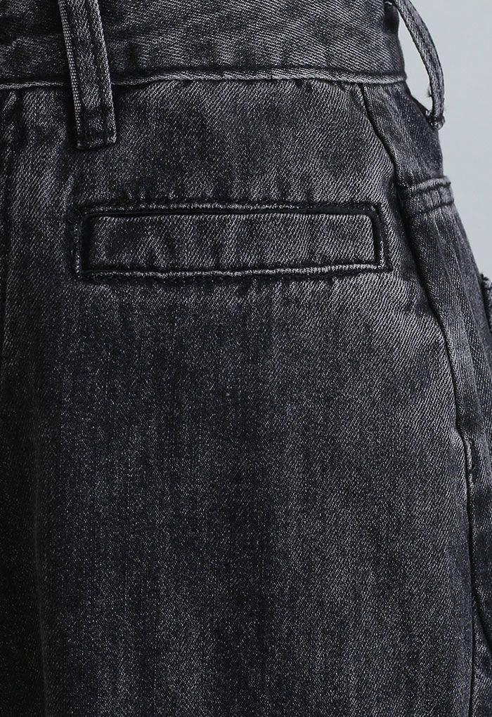 Frayed Hem Straight Leg Jeans - Retro, Indie and Unique Fashion