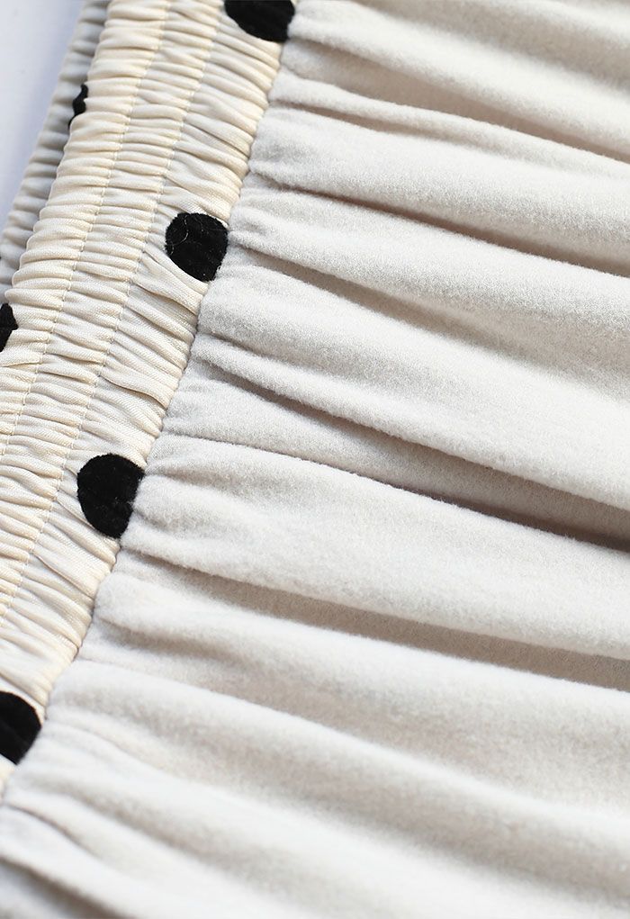 Glimmer Organza Polka Dot Midi Skirt in Ivory