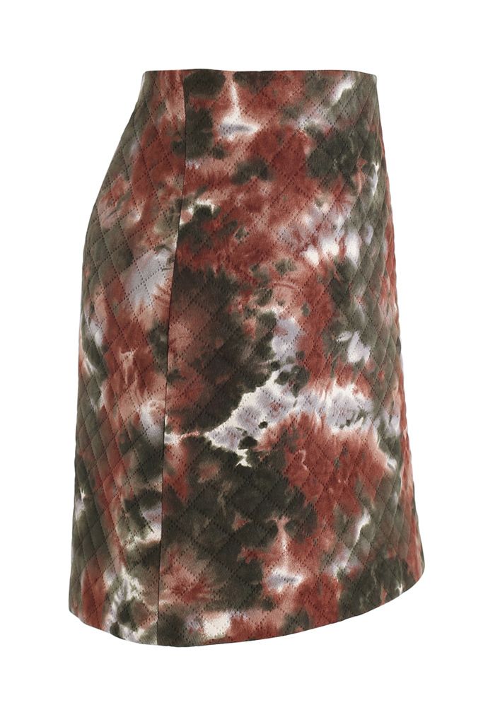 Tie-Dye Quilted Bud Mini Skirt