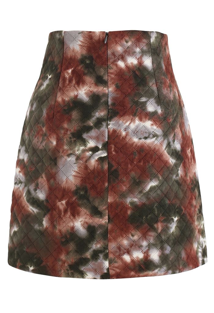 Tie-Dye Quilted Bud Mini Skirt