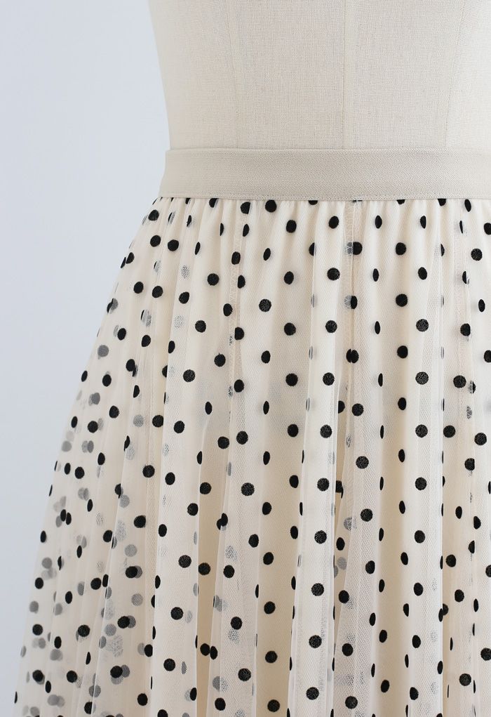 My Secret Garden Tulle Maxi Skirt in Cream Dots - Retro, Indie and ...