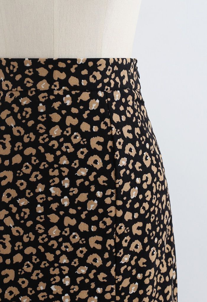 Leopard Printed Flare Hem Velvet Midi Skirt - Retro, Indie and Unique ...