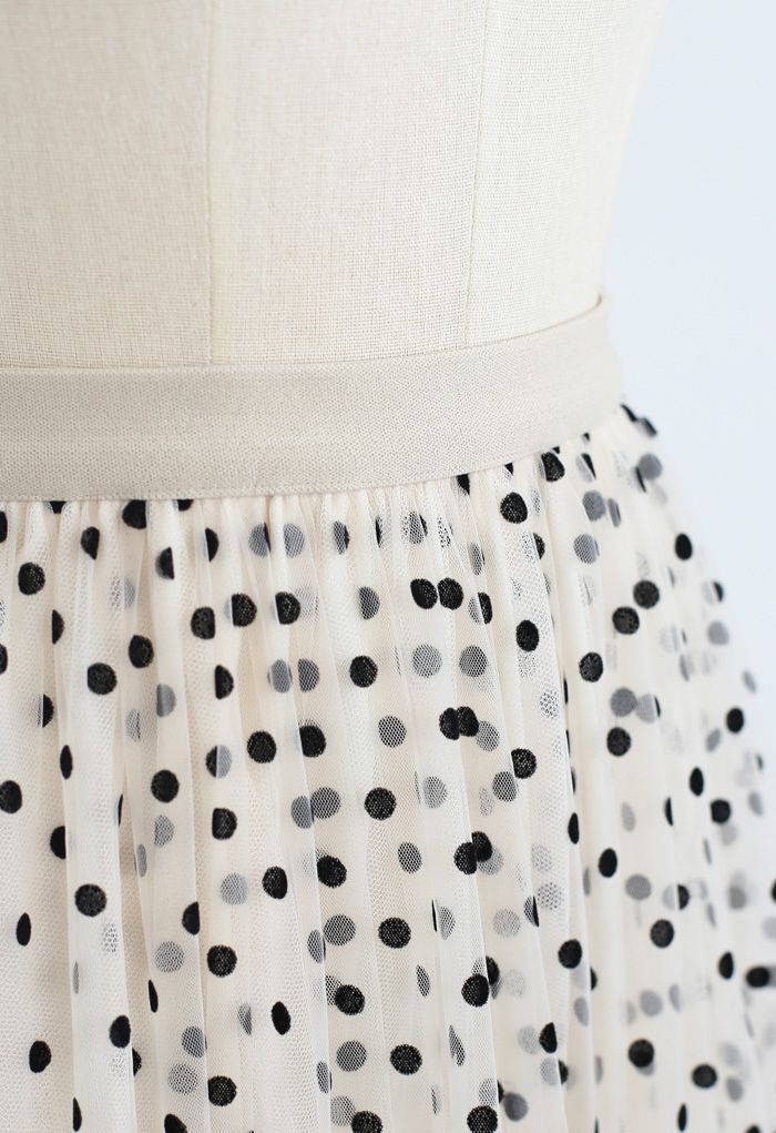 Can't Let Go Dots Mesh Tulle Skirt in Cream - Retro, Indie and Unique ...