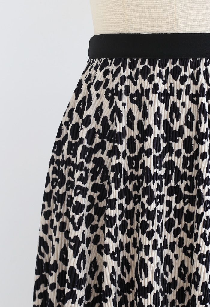 Leopard Print Corduroy Velvet Skirt in Cream - Retro, Indie and Unique ...