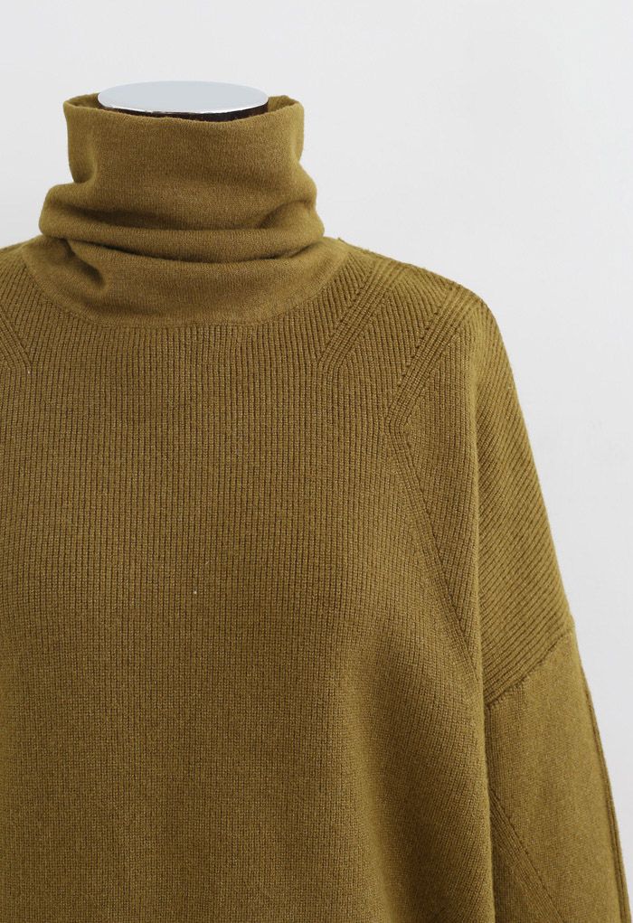 Basic Turtleneck Ribbed Knit Sweater in Ginger - Retro, Indie and ...