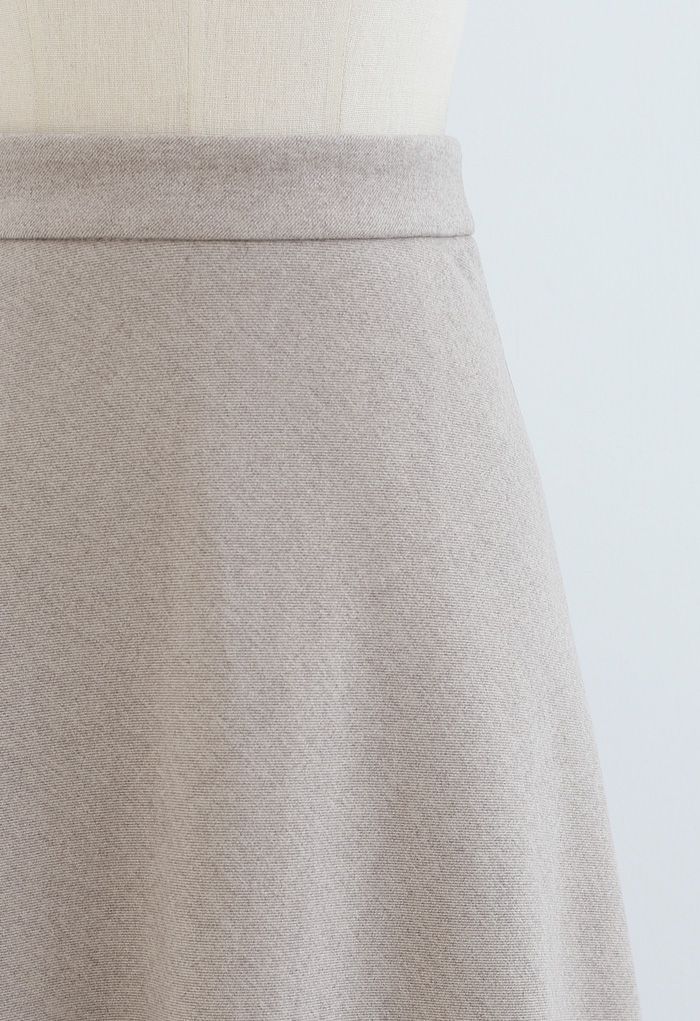 High Waist Basic Seamed Midi Skirt in Linen - Retro, Indie and Unique ...