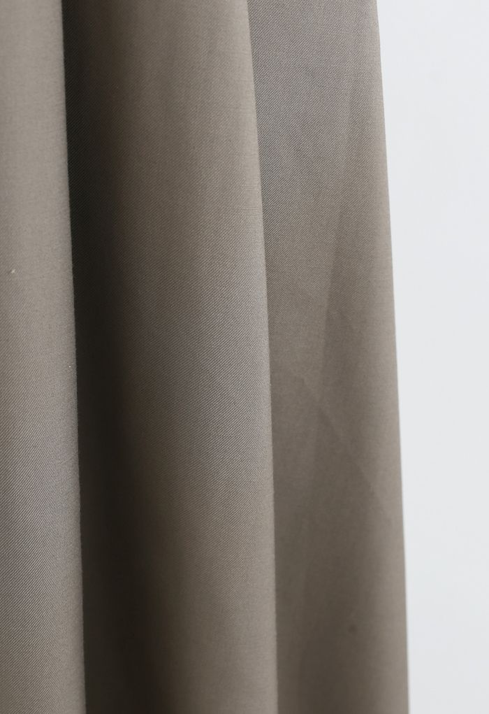 Button Pocket Pleated Flare Midi Skirt - Retro, Indie and Unique Fashion