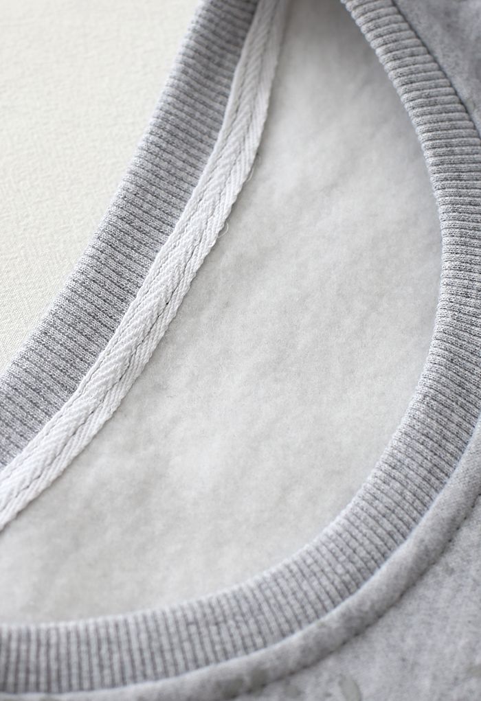 Spotted Fleece Sweatshirt in Grey - Retro, Indie and Unique Fashion