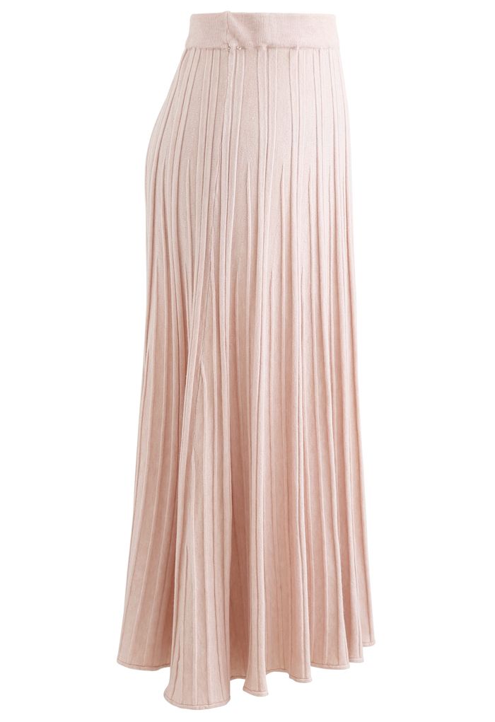 Solid Pleated Knit Skirt in Pink - Retro, Indie and Unique Fashion