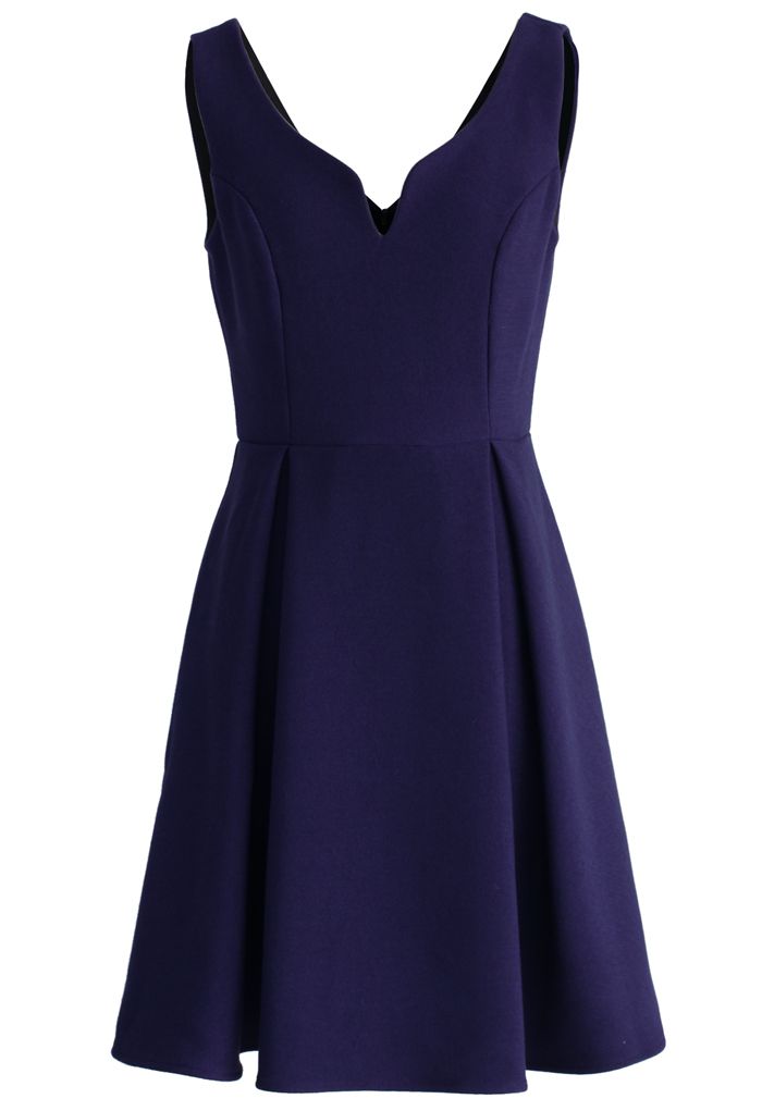 Glamorous V-neck Dress in Purple