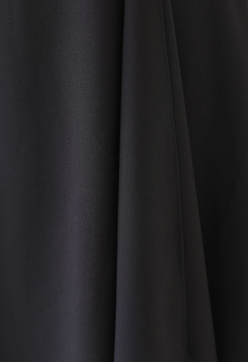 Asymmetrical Oblique Shoulder Sleeveless Midi Dress 