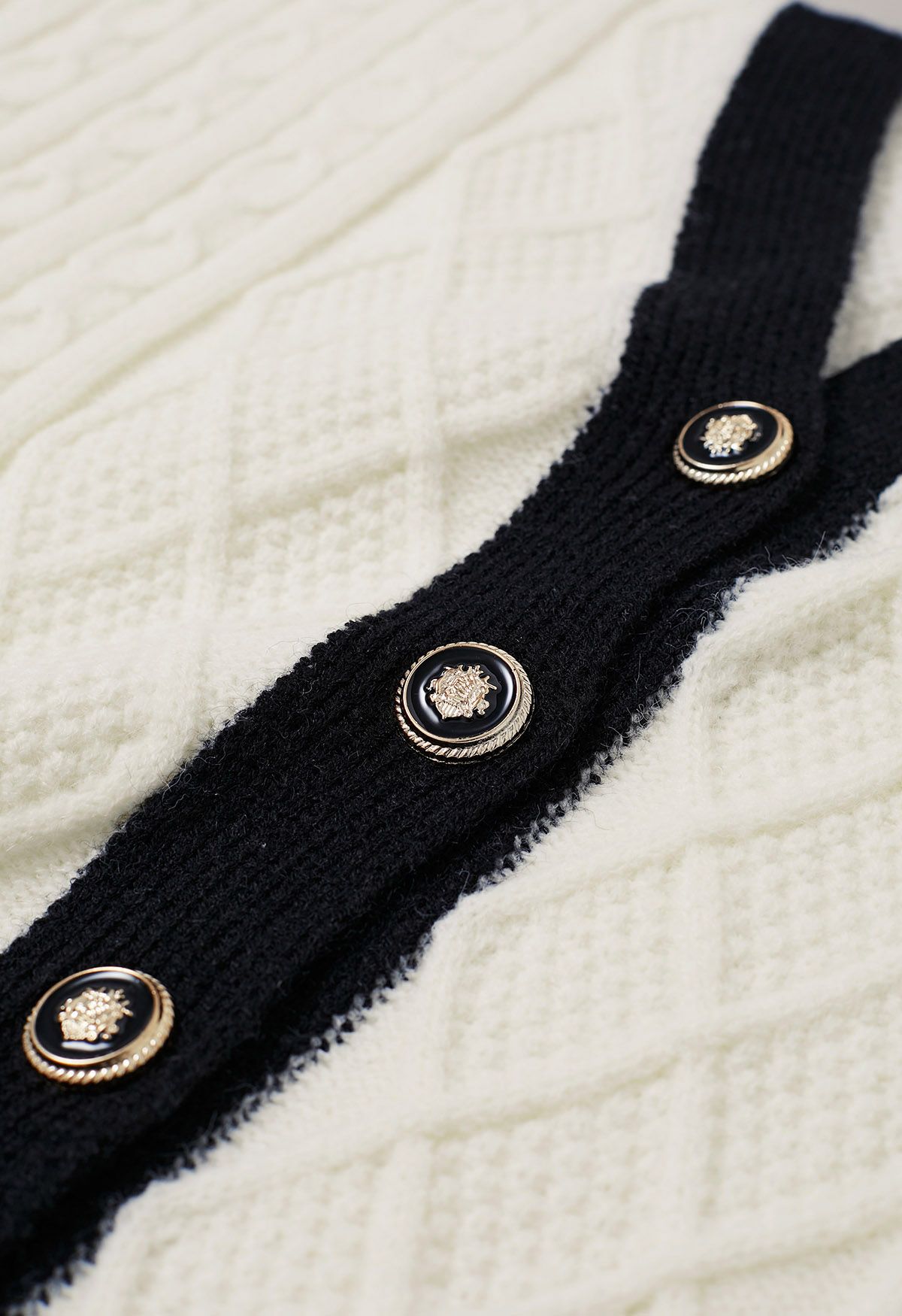 Braid Diamond Cropped Knit Cardigan in Cream - Retro, Indie and Unique ...