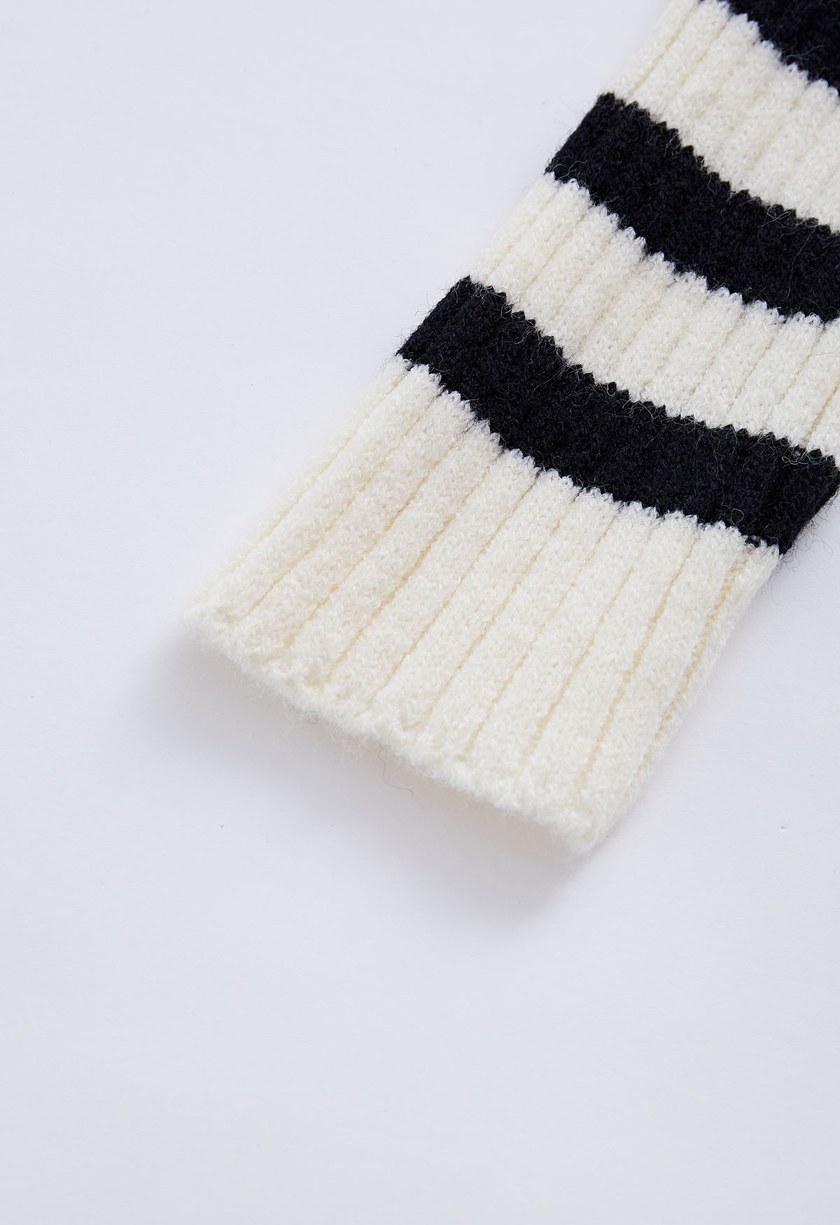Flap Collar Striped Knit Sweater in Cream - Retro, Indie and Unique Fashion