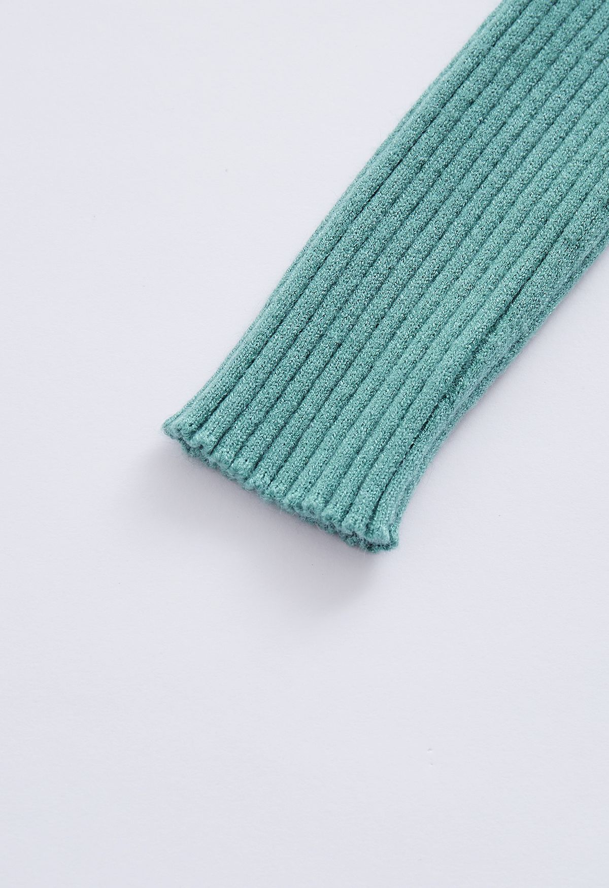 Courtly Off-Shoulder Crop Knit Top in Teal