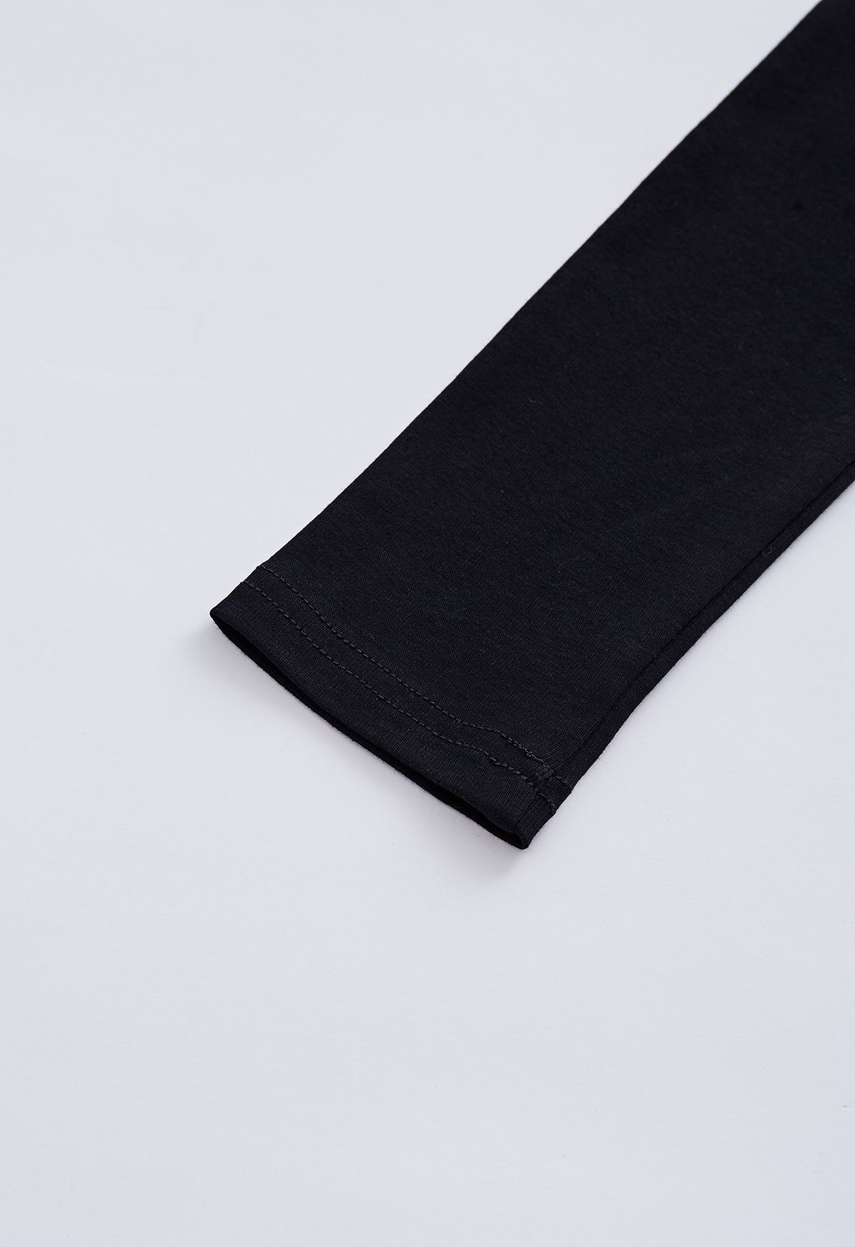 Crisscross Faux-Wrap Soft Cotton Top in Black