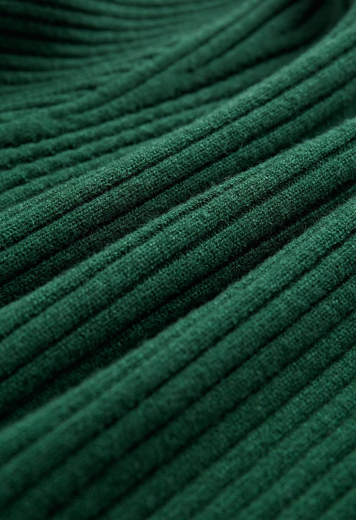 Stripe Print Turtleneck Knit Midi Dress in Dark Green - Retro, Indie ...
