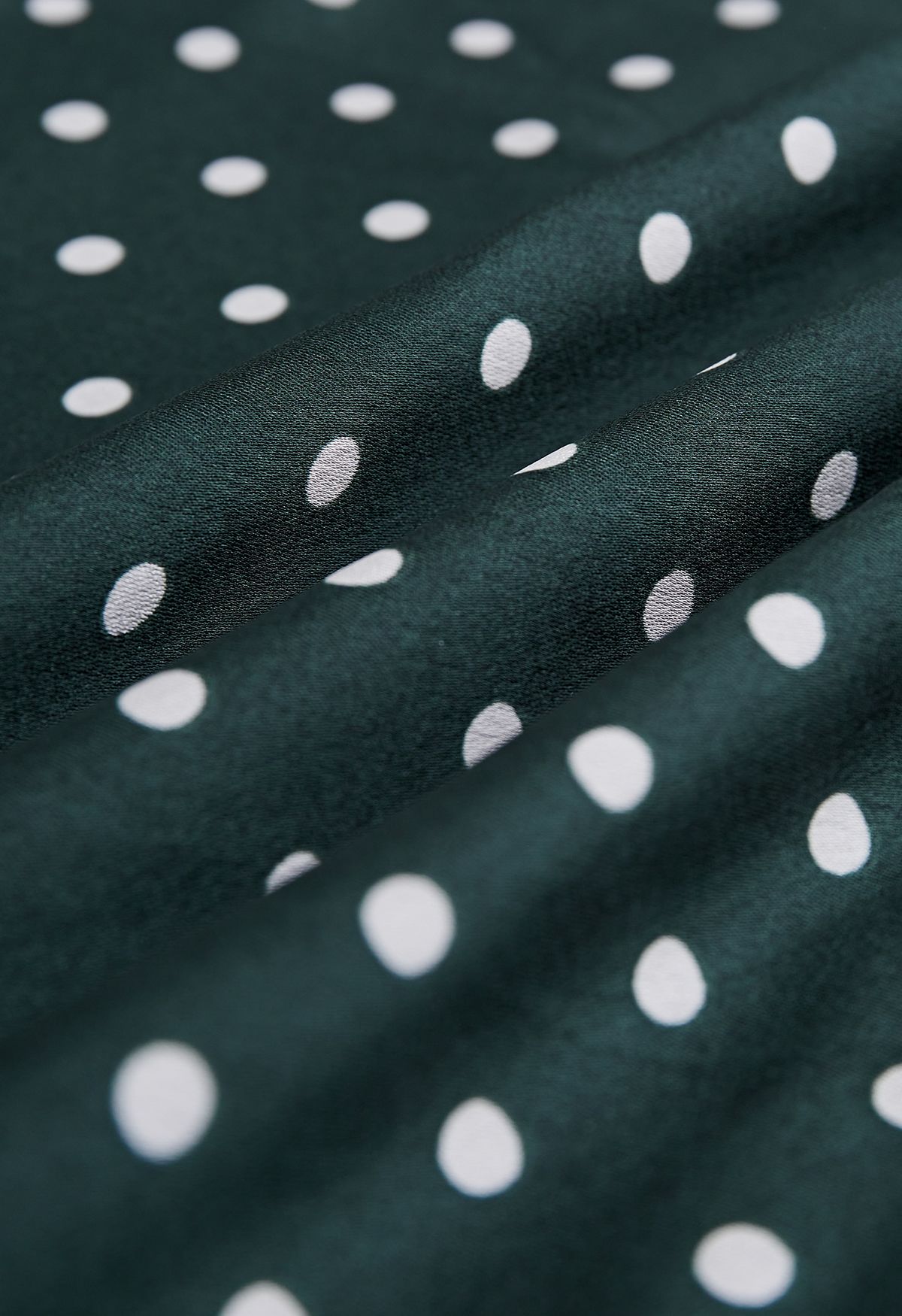 Polka Dots Print Frilling Midi Skirt