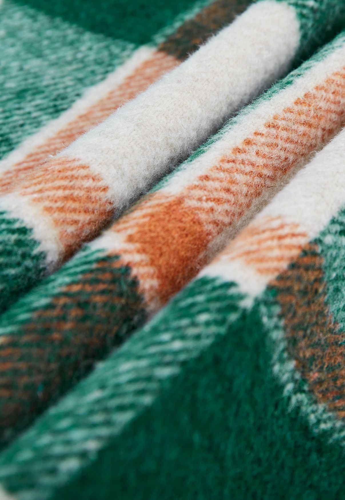 Plaid Pattern Rabato Coat in Green