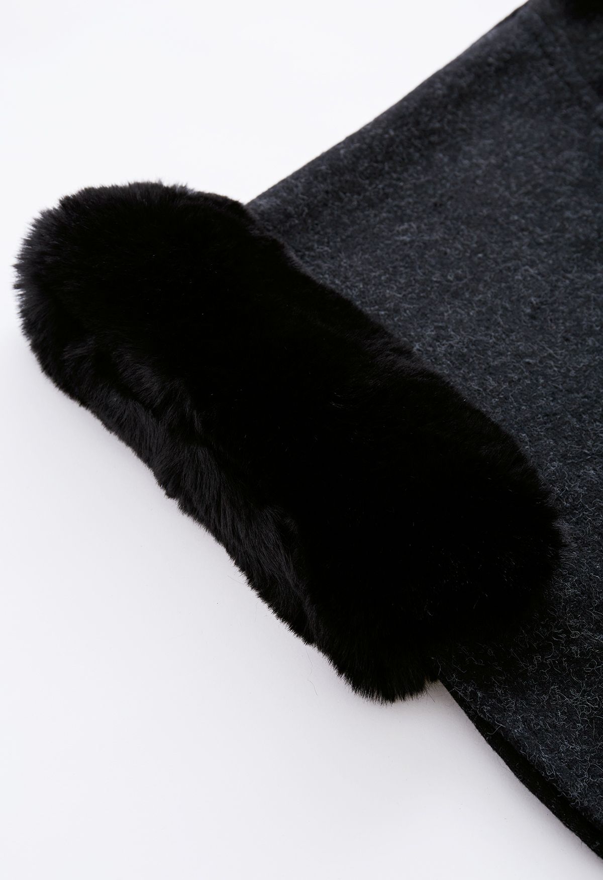 Self-Tie Bowknot Faux Fur Poncho in Black - Retro, Indie and Unique Fashion