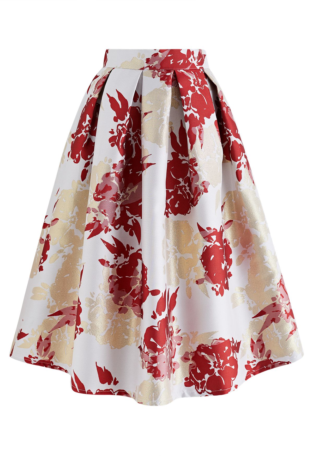 【Audire新品】Blooming jacquard skirt(White)