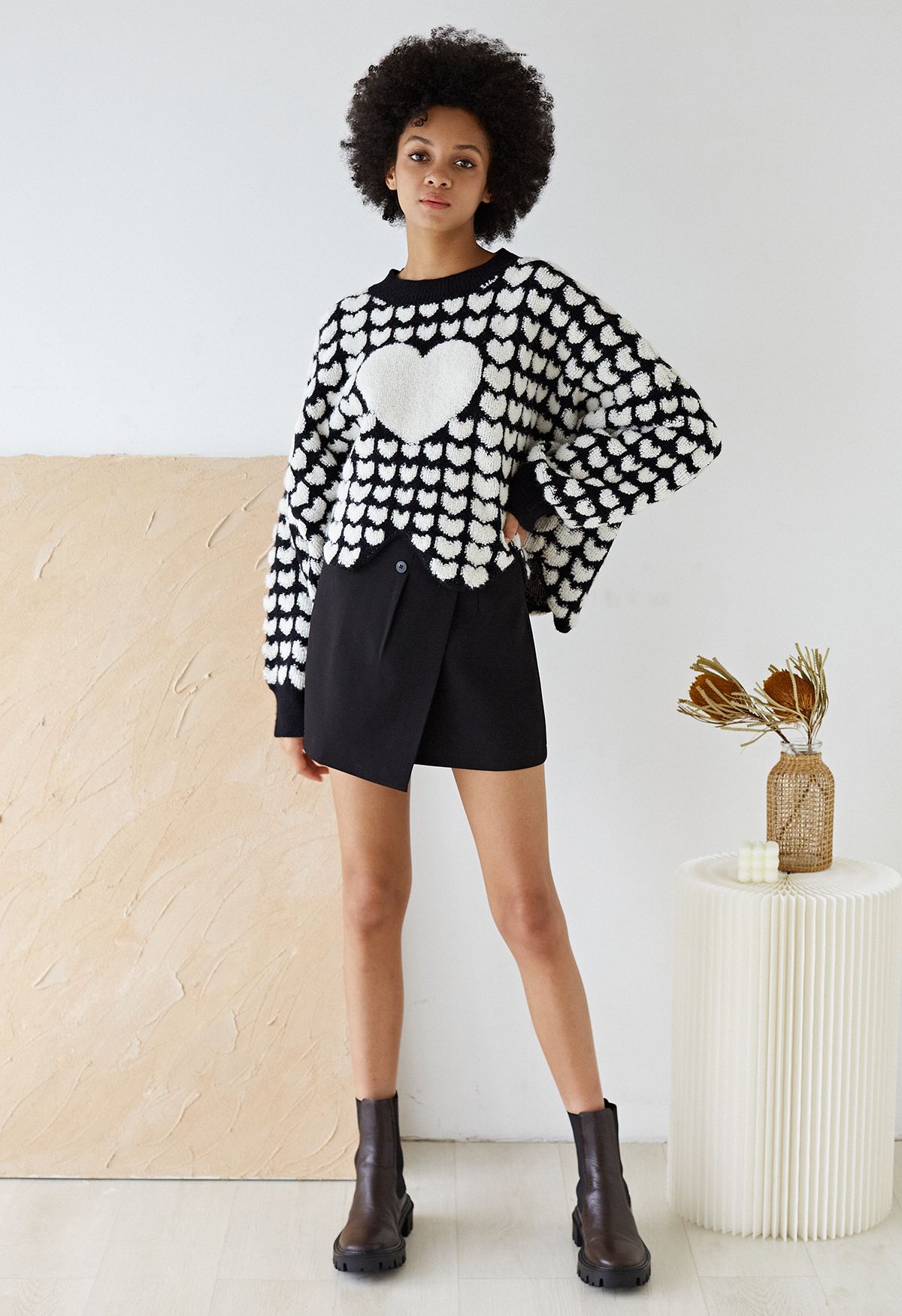 Full of Love Contrast Knit Sweater
