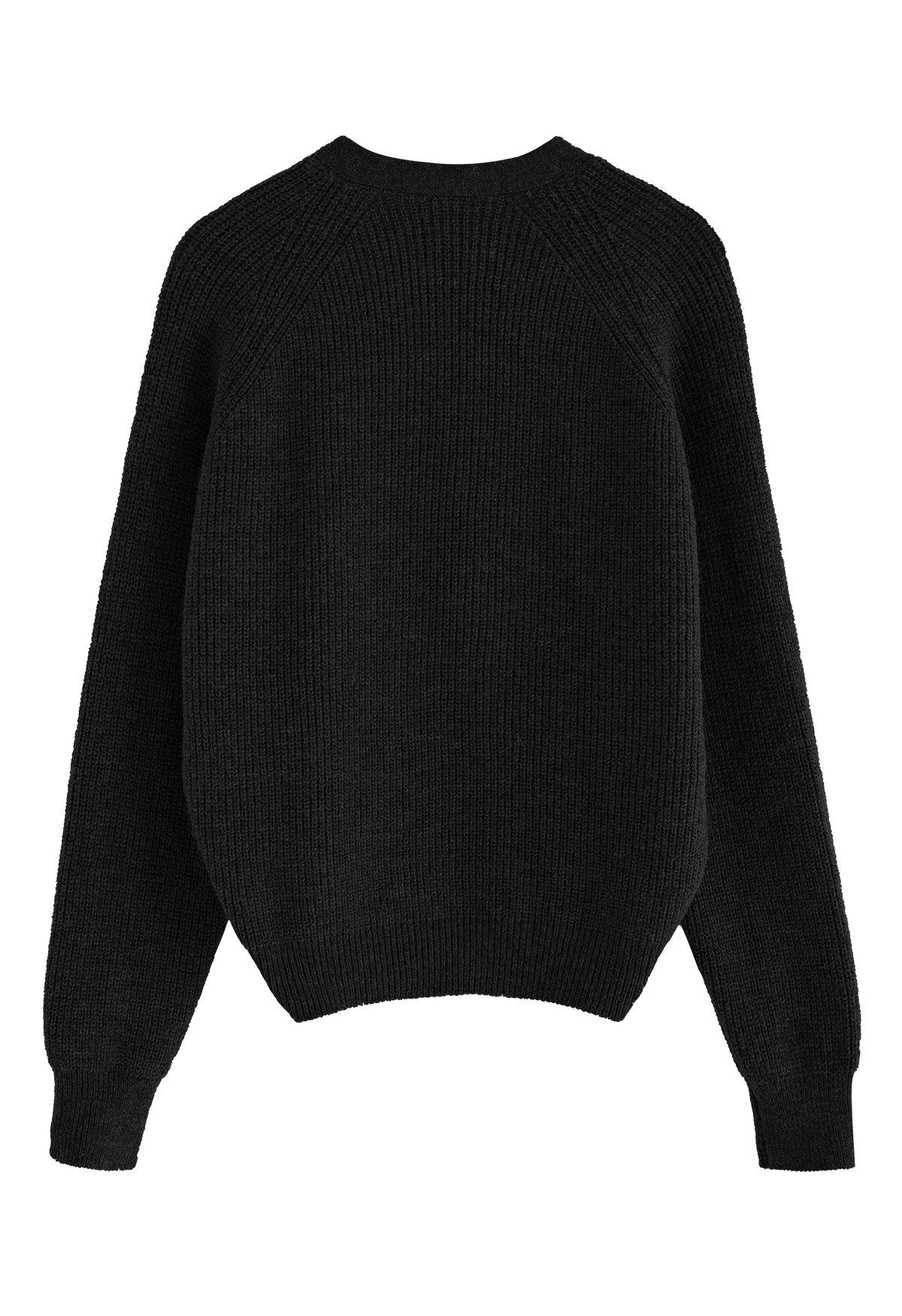 Twist Front Solid Color Sweater in Black - Retro, Indie and Unique Fashion